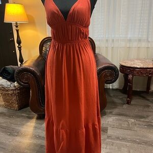 Chic Orange Maxi Dress